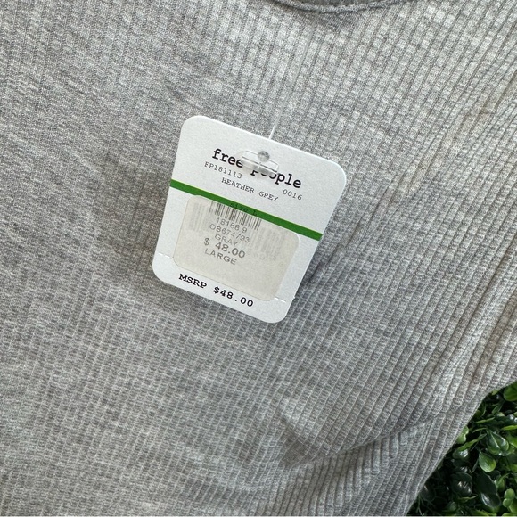 Free people gray ribbed bodysuit nwt - Picture 5 of 5